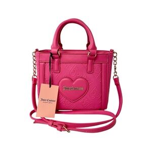 Juicy Couture Mini Tote Handbag Crossbody Bag Pink Heart Purse Valentine’s NWT